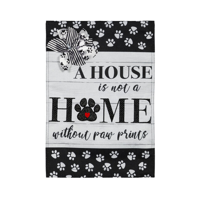 Paw Prints Burlap Garden Flag