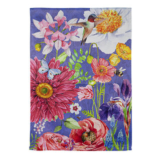 English Garden Florals Suede Garden Flag
