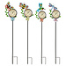 36" Folk Art Pollinator Thermometer Garden Stake