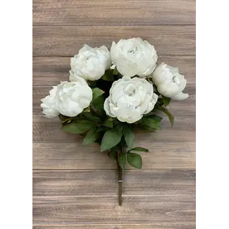 21" White Peony Bush