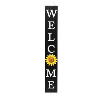 Black Sunflower Porch Welcome Sign