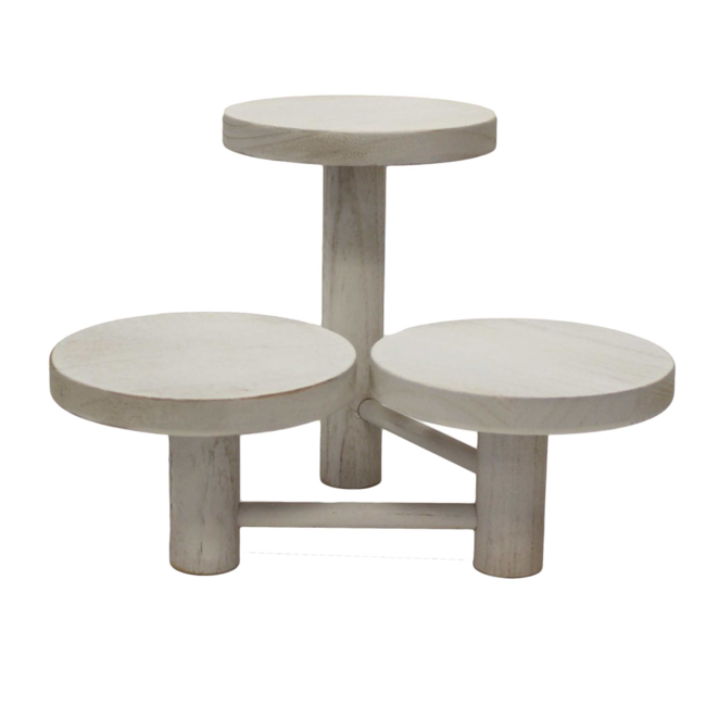 White 3-Legged Wooden Plant Stand