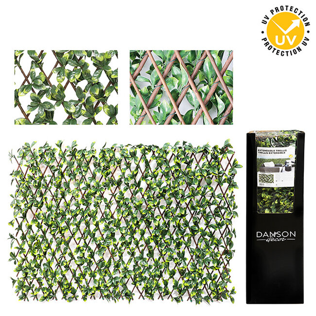 36x72" Outdoor Expandable Trellis w/ Gardenia Leaves