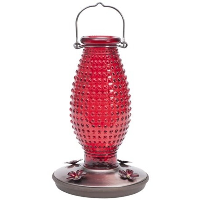 Red Hobnail Hummingbird Feeder