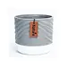 4" Grey Dolomite Pot w/ White Base
