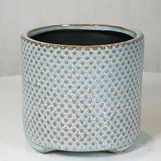 4" Light Blue Dotted Ceramic Pot