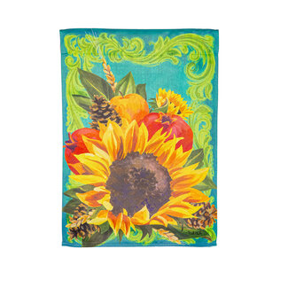 Fall Floral Suede Garden Flag