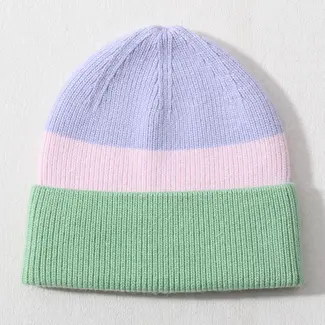Luxe Cashmere Tri-tone Beanie