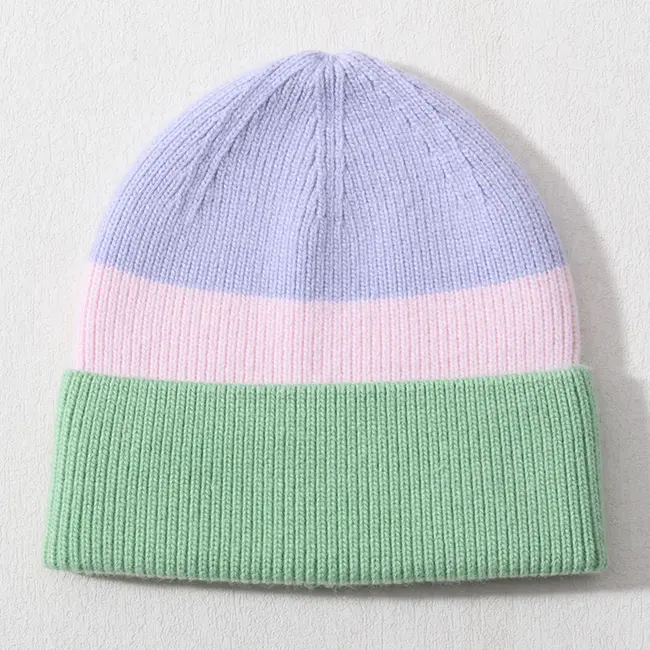 Luxe Cashmere Tri-tone Beanie