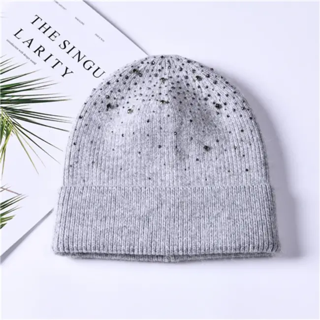 Rhinestone Cashmere Beanie