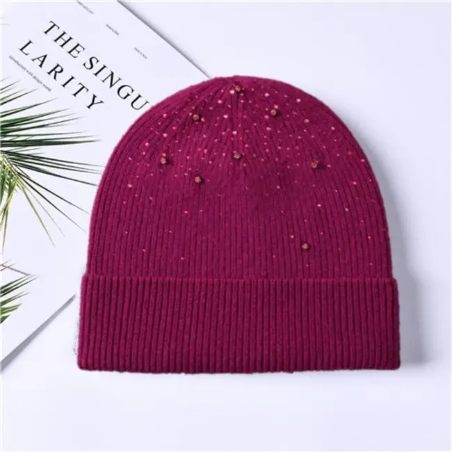Rhinestone Cashmere Beanie