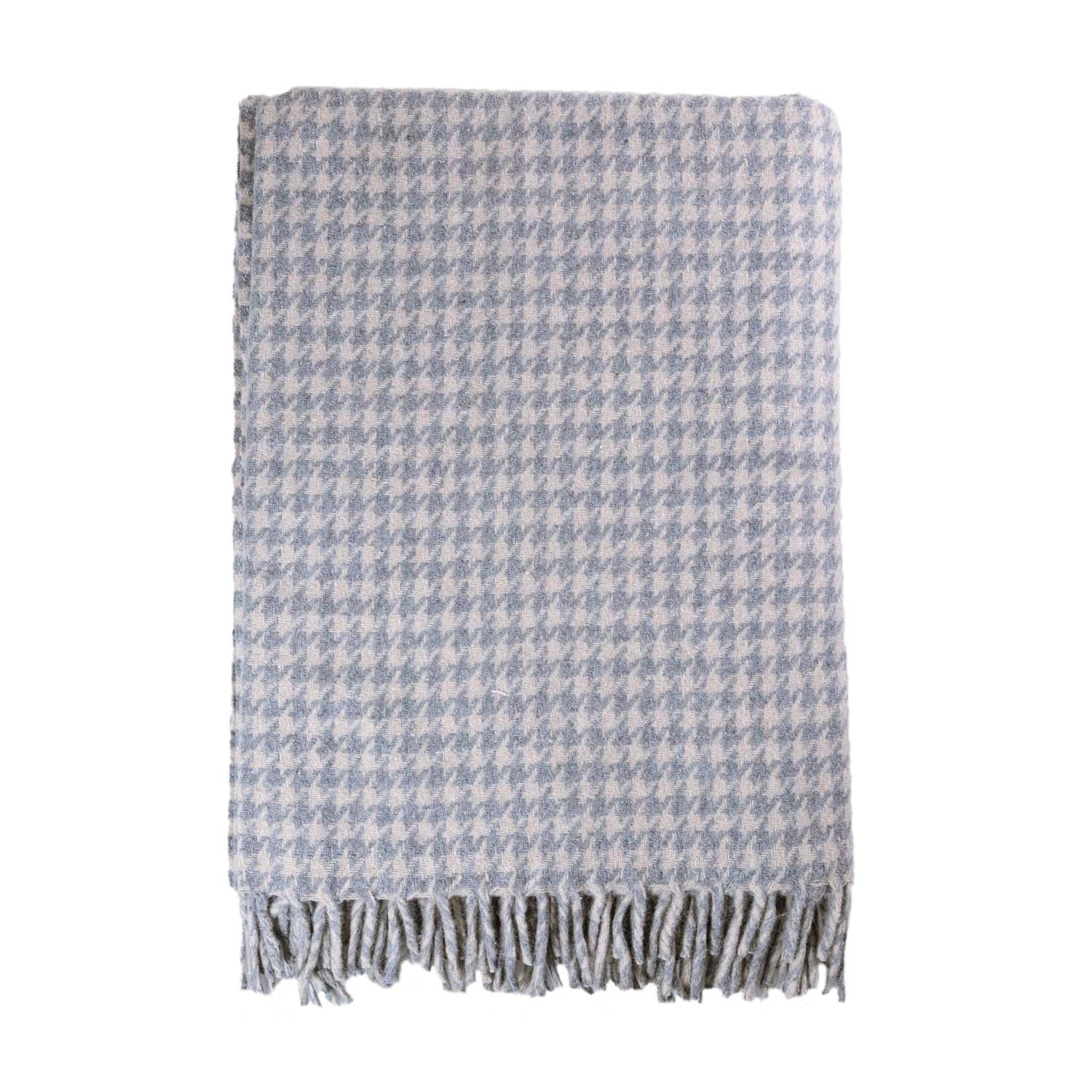 Light Grey Houndstooth 70 Wool Blanket Alliston Botanix