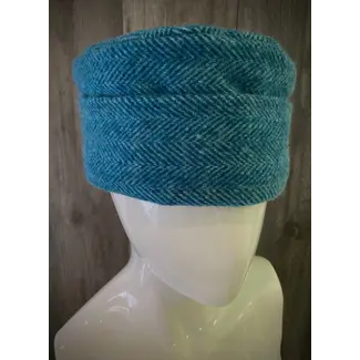 Turquoise Herringbone Ladies Pillbox Hat