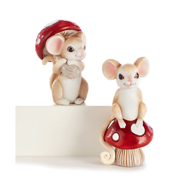 Mouse Figurine w/ Mushroom