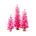 Pink Flocked Frosted Tree w/ Burlap Base