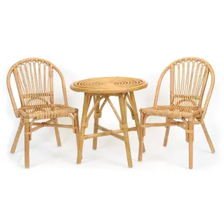 Rattan Kids Table Set 3Pc