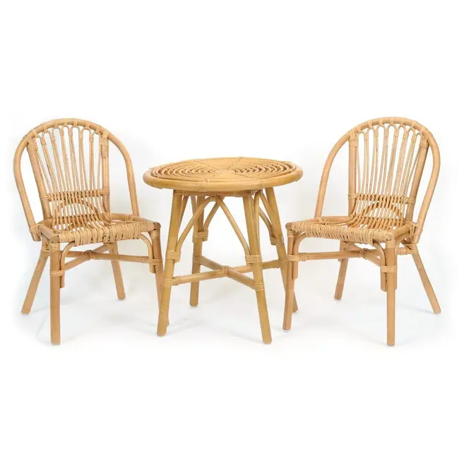 Rattan Kids Table Set 3Pc