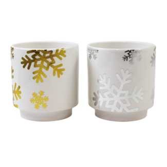 Silver/Gold Snowflake Pot