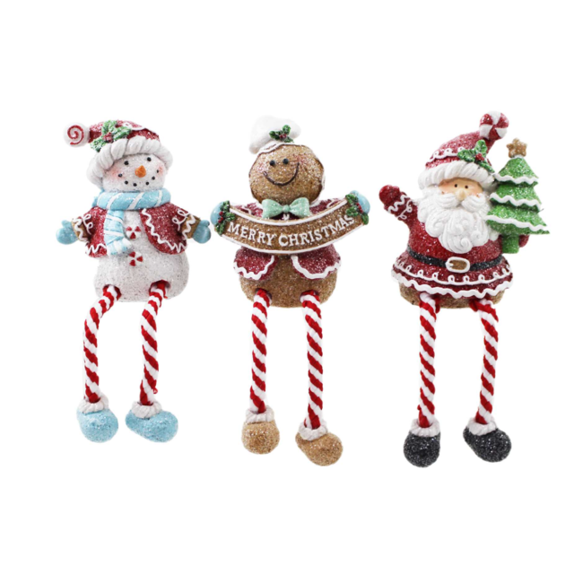 Snowman/Gingerbread Man/Santa w/ Dangly Legs