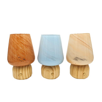 LED Wood Base Lantern