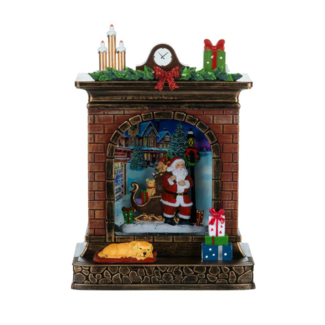 10" LED Lantern Water Globe w/ Santa