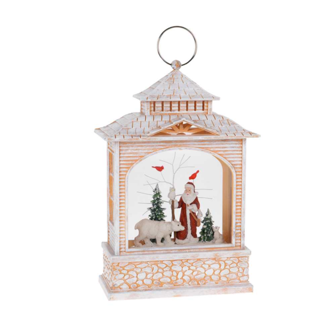 10" Water Globe Lantern w/ Santa