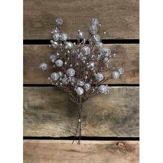 13" Silver Plastic Beaded Pic