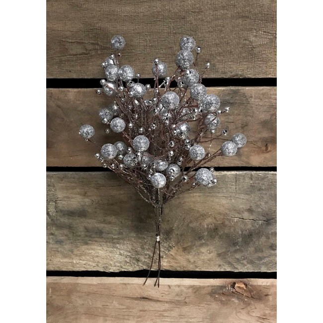 13" Silver Plastic Beaded Pic