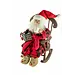 14" Sitting Buffalo Plaid Bedtime Santa