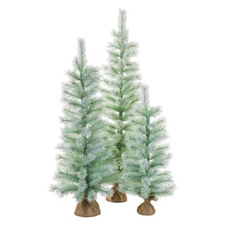 Pastel Green Glittered Tree w/ Burlap Base