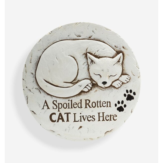 Spoiled Cat Cement Stepping Stone