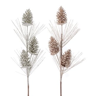 Pinecone Pick Silver Glitter