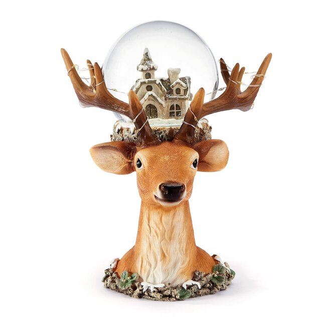 Reindeer Snow Globe w/ Light