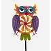 Metal Owl Spinner Garden Stake