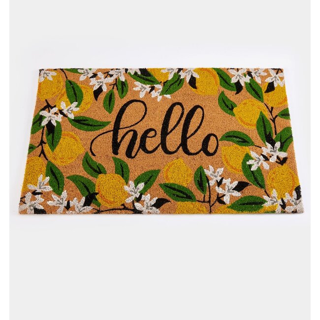 Hello w/ Lemons Coir Doormat