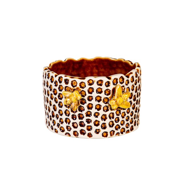 6" Ceramic Honeycomb Crackled Pot