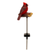 Solar Cardinal on Bark Garden Stake
