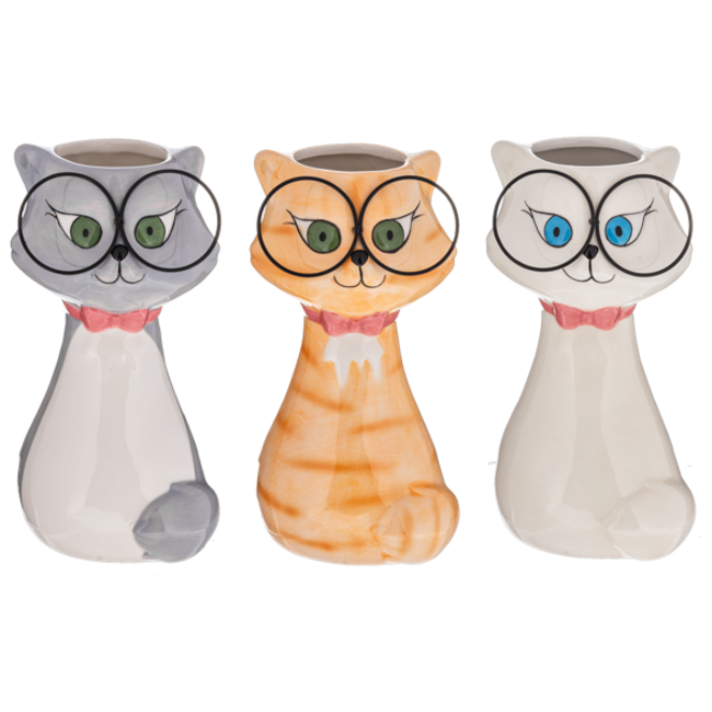 Ceramic Cat Vase