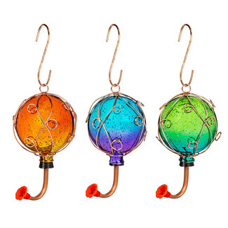 Ombre Glass Globe Hummingbird Feeder