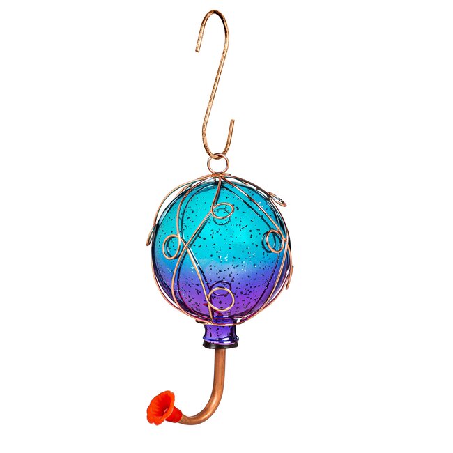 Ombre Glass Globe Hummingbird Feeder