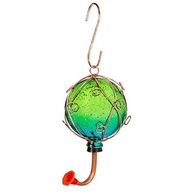 Ombre Glass Globe Hummingbird Feeder