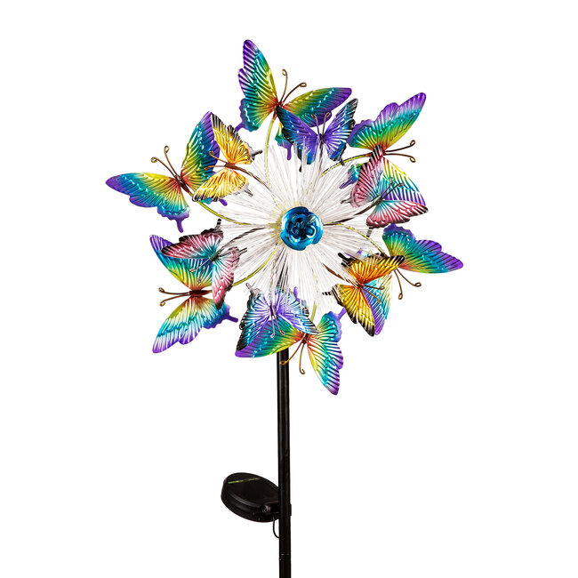 Solar Fibre Optic Butterfly Wind Spinner