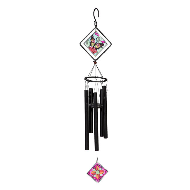 36" Stained Glass Chime Butterfly