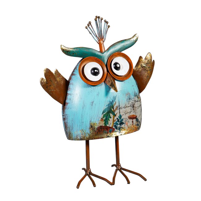 Metal Mini Owls Statue