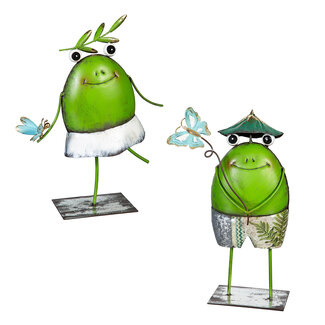 Metal Wondering Frog Statue