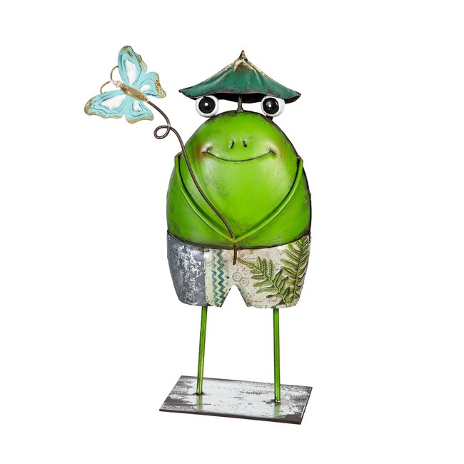 Metal Wondering Frog Statue