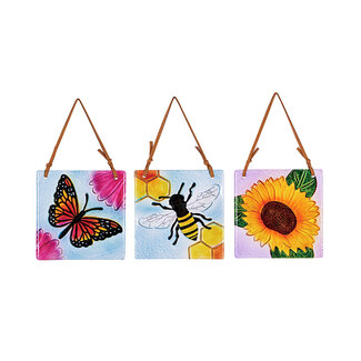 Embossed Glass Garden Pollinator Suncatcher