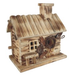 9.5" Wood Cabin Birdhouse
