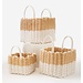 Two-Tone Woven Storage Basket