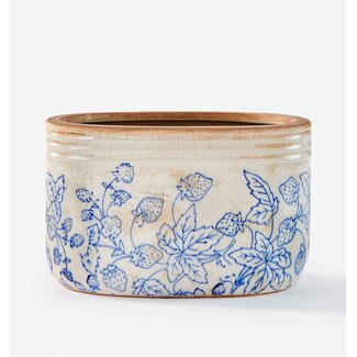 Stoneware Oval Botanical Planter